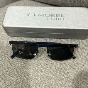 Lightec Morel France 30040L eyeglass frame 51-18-140 Blue metal half rim eyewear